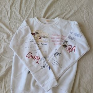 GRAPHIC WHITE SWEATER SWEATSHURT CREWNECK